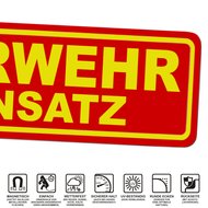 Magnetschild Schild FEUERWEHR IM EINSATZ (35 x 10 cm)
