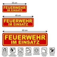Magnetschild Schild FEUERWEHR IM EINSATZ (35 x 10 cm)