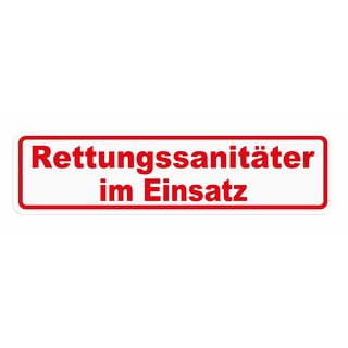 Magnetschild Schild Rettungssanitäter im Einsatz (35 x 9 cm)