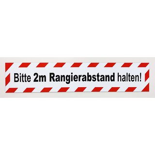 Magnetschild Schild Bitte 2m Rangierabstand halten (35 x 8 cm)