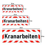 Magnetschild Schild Kranarbeiten (35 x 11 cm)
