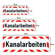 Magnetschild Schild Kanalarbeiten (35 x 11 cm)