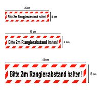 Kfz-Aufkleber Bitte 2m Rangierabstand halten (65 x 13 cm)