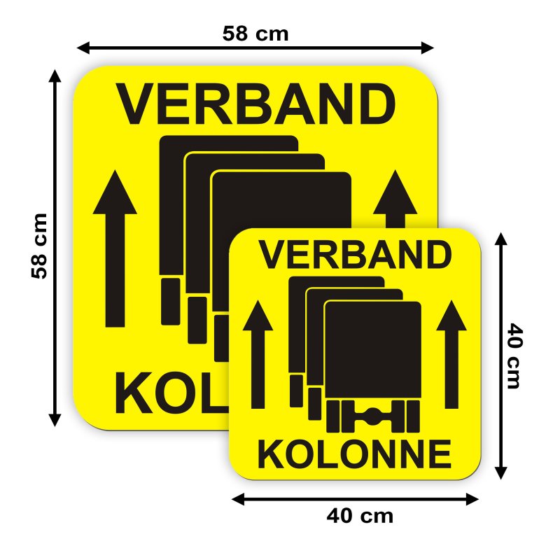LOHOFOL Magnetschild Achtung Kolonne | Schild magnetisch | lieferbar in drei Größen (45 x 15 cm