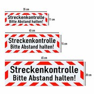 Magnetschild Schild Streckenkontrolle Bitte Abstand halten! (35 x 11 cm)