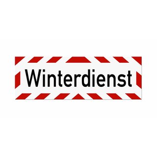 INDIGOS UG Magnetschild Winterdienst 30 x 8 cm reflektierend mit Streifen Magnetfolie für Auto/LKW/Truck/Baustelle/Firma 